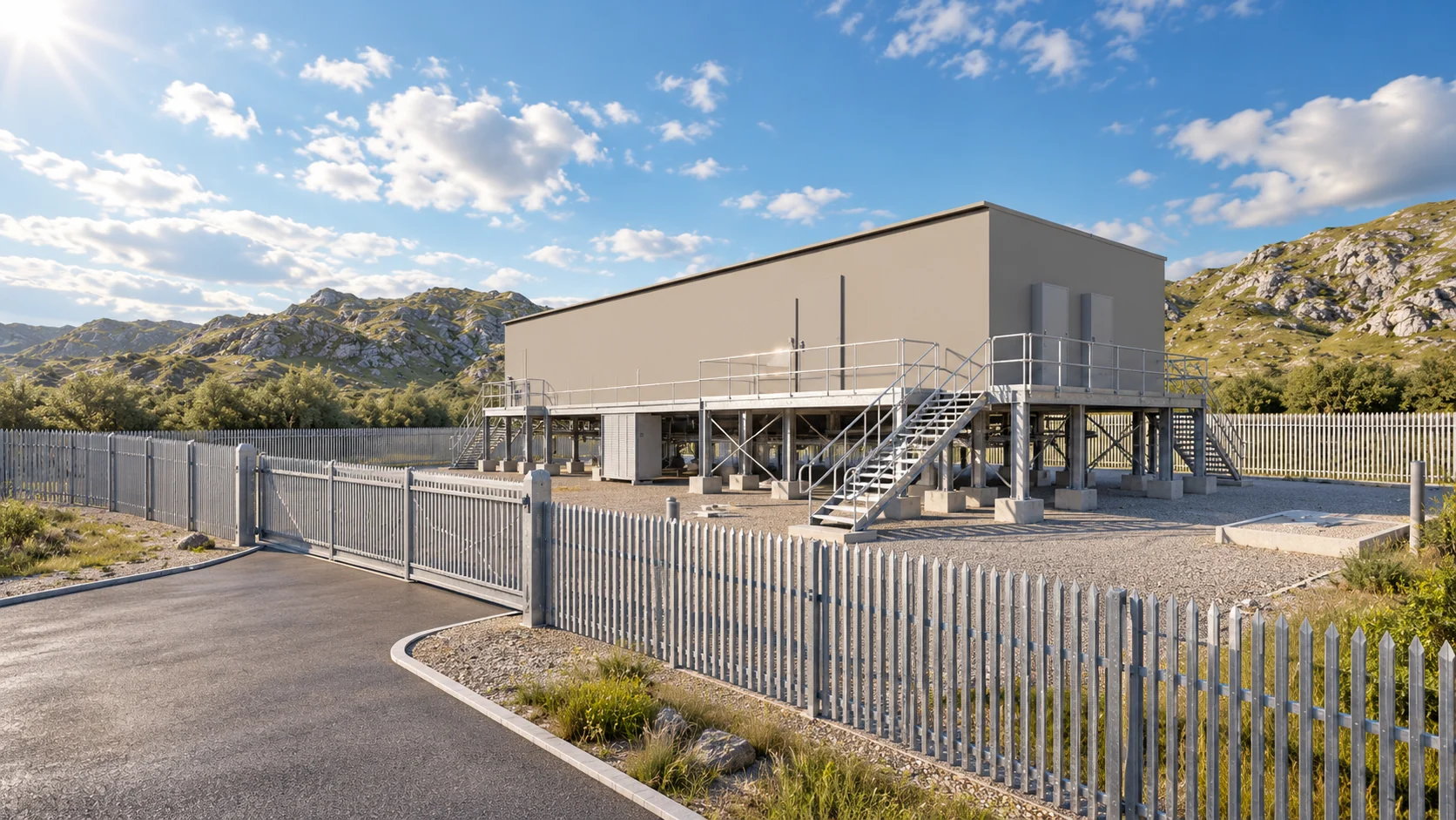 Industrial utility facility and associated site infrastructure